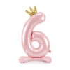 Folie Ballon Cijfer 6 Lichtroze Standaard Leeg 84cm -Feestartikelen Winkel folie ballon cijfer 6 lichtroze standaard leeg 84c