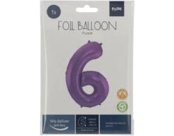 Folie Ballon Cijfer 6 Mat Paars XL 86cm Leeg -Feestartikelen Winkel folie ballon cijfer 6 mat paars xl 86cm leeg 1