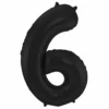 Folie Ballon Cijfer 6 Mat Zwart XL 86cm Leeg -Feestartikelen Winkel folie ballon cijfer 6 mat zwart xl 86cm leeg