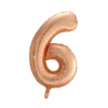 Folie Ballon Cijfer 6 Rose Goud XL 86cm Leeg