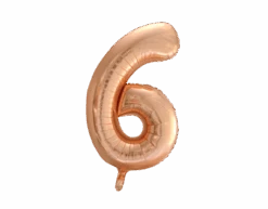 Folie Ballon Cijfer 6 Rose Goud XL 86cm Leeg