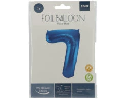 Folie Ballon Cijfer 7 Blauw Metallic XL 86cm Leeg -Feestartikelen Winkel folie ballon cijfer 7 blauw metallic xl 86cm leeg 2