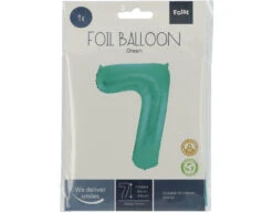 Folie Ballon Cijfer 7 Mat Groen XL 86cm Leeg -Feestartikelen Winkel folie ballon cijfer 7 mat groen xl 86cm leeg 2