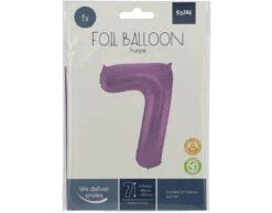 Folie Ballon Cijfer 7 Mat Paars XL 86cm Leeg -Feestartikelen Winkel folie ballon cijfer 7 mat paars xl 86cm leeg 1