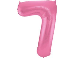 Folie Ballon Cijfer 7 Mat Roze XL 86cm Leeg