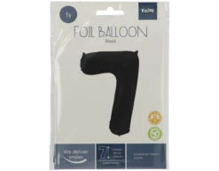 Folie Ballon Cijfer 7 Mat Zwart XL 86cm Leeg -Feestartikelen Winkel folie ballon cijfer 7 mat zwart xl 86cm leeg 1