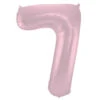 Folie Ballon Cijfer 7 Pastel Roze XL 86cm Leeg -Feestartikelen Winkel folie ballon cijfer 7 pastel roze xl 86cm leeg