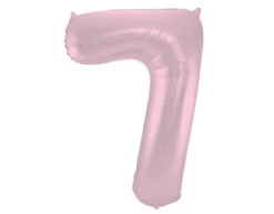Folie Ballon Cijfer 7 Pastel Roze XL 86cm Leeg