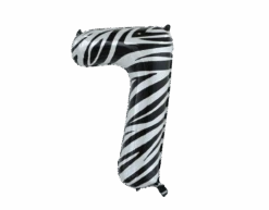Folie Ballon Cijfer 7 Zebra XL 86cm Leeg