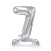 Folie Ballon Cijfer 7 Zilver Standaard Leeg 70cm -Feestartikelen Winkel folie ballon cijfer 7 zilver standaard leeg 70cm