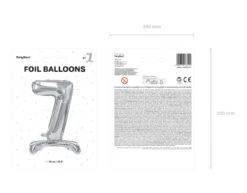Folie Ballon Cijfer 7 Zilver Standaard Leeg 70cm -Feestartikelen Winkel folie ballon cijfer 7 zilver standaard leeg 70cm 2