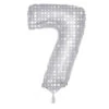 Folie Ballon Cijfer 7 Zilveren Stippen XL 86cm Leeg -Feestartikelen Winkel folie ballon cijfer 7 zilveren stippen xl 86cm lee
