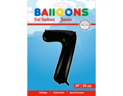 Folie Ballon Cijfer 7 Zwart XL 86cm Leeg -Feestartikelen Winkel folie ballon cijfer 7 zwart xl 86cm leeg 1