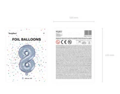 Folie Ballon Cijfer 8 Holografisch 35cm -Feestartikelen Winkel folie ballon cijfer 8 holografisch 35cm 3