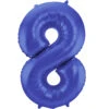 Folie Ballon Cijfer 8 Mat Blauw XL 86cm Leeg