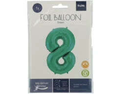 Folie Ballon Cijfer 8 Mat Groen XL 86cm Leeg -Feestartikelen Winkel folie ballon cijfer 8 mat groen xl 86cm leeg 2