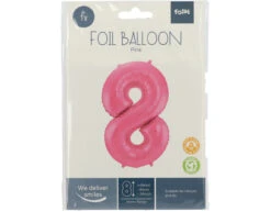 Folie Ballon Cijfer 8 Mat Roze XL 86cm Leeg -Feestartikelen Winkel folie ballon cijfer 8 mat roze xl 86cm leeg 3