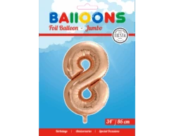 Folie Ballon Cijfer 8 Rose Goud XL 86cm Leeg -Feestartikelen Winkel folie ballon cijfer 8 rose goud xl 86cm leeg 1