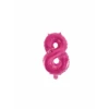 Folie Ballon Cijfer 8 Roze 41cm Met Rietje -Feestartikelen Winkel folie ballon cijfer 8 roze 41cm met rietje