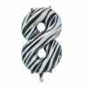 Folie Ballon Cijfer 8 Zebra XL 86cm Leeg -Feestartikelen Winkel folie ballon cijfer 8 zebra xl 86cm leeg