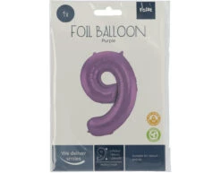 Folie Ballon Cijfer 9 Mat Paars XL 86cm Leeg -Feestartikelen Winkel folie ballon cijfer 9 mat paars xl 86cm leeg 1