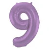 Folie Ballon Cijfer 9 Mat Paars XL 86cm Leeg