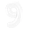 Folie Ballon Cijfer 9 Mat Wit XL 86cm Leeg -Feestartikelen Winkel folie ballon cijfer 9 mat wit xl 86cm leeg