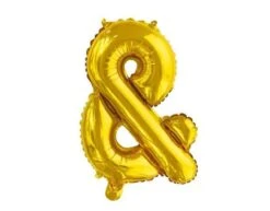 Folie Ballon En-Teken & Goud 41cm Met Rietje