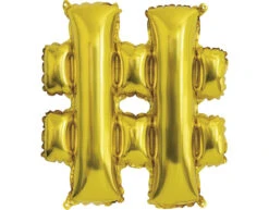 Folie Ballon Hashtag Goud Leeg 15,2cm