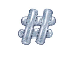 Folie Ballon Hashtag # Holografisch 35cm