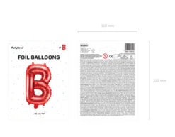 Folie Ballon Letter B Rood Leeg 35cm -Feestartikelen Winkel folie ballon letter b rood leeg 35cm 4