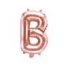 Folie Ballon Letter B Rose Goud Leeg 35cm -Feestartikelen Winkel folie ballon letter b rose goud leeg 35cm