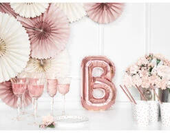 Folie Ballon Letter B Rose Goud Leeg 35cm -Feestartikelen Winkel folie ballon letter b rose goud leeg 35cm 5