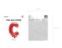 Folie Ballon Letter C Rood Leeg 35cm -Feestartikelen Winkel folie ballon letter c rood leeg 35cm 4