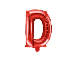 Folie Ballon Letter D Rood Leeg 35cm