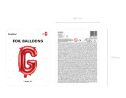 Folie Ballon Letter G Rood Leeg 35cm -Feestartikelen Winkel folie ballon letter g rood leeg 35cm 4