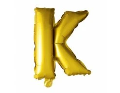 Folie Ballon Letter K Goud XL 102cm Leeg