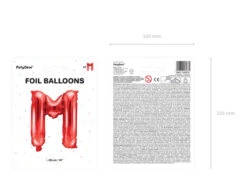 Folie Ballon Letter M Rood Leeg 35cm -Feestartikelen Winkel folie ballon letter m rood leeg 35cm 4