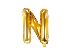 Folie Ballon Letter N Goud Leeg 35cm