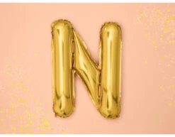Folie Ballon Letter N Goud Leeg 35cm -Feestartikelen Winkel folie ballon letter n goud leeg 35cm 3
