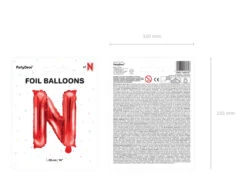 Folie Ballon Letter N Rood Leeg 35cm -Feestartikelen Winkel folie ballon letter n rood leeg 35cm 4