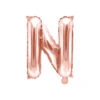 Folie Ballon Letter N Rose Goud Leeg 35cm