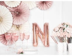 Folie Ballon Letter N Rose Goud Leeg 35cm -Feestartikelen Winkel folie ballon letter n rose goud leeg 35cm 2