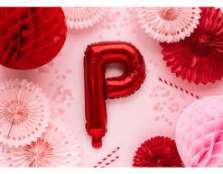Folie Ballon Letter P Rood Leeg 35cm -Feestartikelen Winkel folie ballon letter p rood leeg 35cm 1