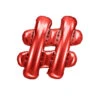 Folie Ballon Letter # Rood Leeg 35cm