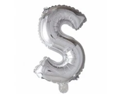 Folie Ballon Letter S Zilver XL 102cm Leeg