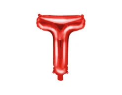 Folie Ballon Letter T Rood Leeg 35cm