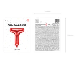 Folie Ballon Letter T Rood Leeg 35cm -Feestartikelen Winkel folie ballon letter t rood leeg 35cm 4