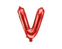 Folie Ballon Letter V Rood Leeg 35cm