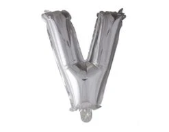 Folie Ballon Letter V Zilver XL 102cm Leeg